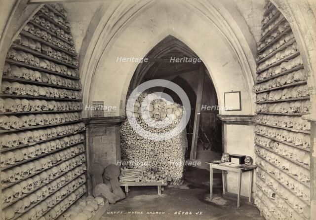 Crypt, St Leonard's Church, Hythe, Kent, c1900. Artist: Valentine & Sons Ltd.