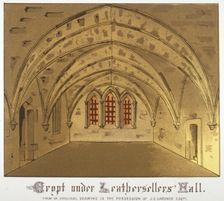 Crypt under Leathersellers Hall, Little St Helen's, City of London, 1871. Artist: Anon