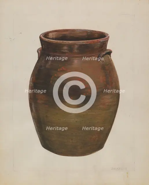 Cracker and Butter Jar, c. 1936. Creator: John Jordan.
