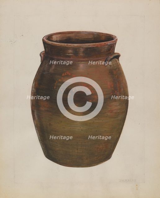 Cracker and Butter Jar, c. 1936. Creator: John Jordan.