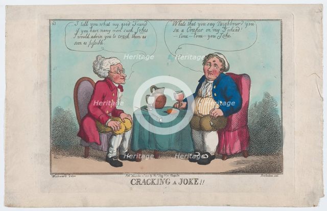Cracking a Joke, November 15, 1808., November 15, 1808. Creator: Thomas Rowlandson.