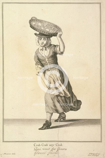 'Crab Crab any Crab', Cries of London, (c1688?). Artist: Pierce Tempest