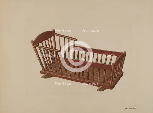 Cradle, c. 1938. Creator: Rex F Bush.
