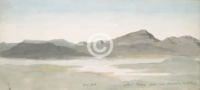 Craig Goch, Moel Hebog, North Wales, ca. 1802. Creator: Cornelius Varley.