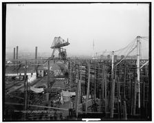 Cramp's ship yard, Philadelphia, from deck of Russian war ship Retvizan, c1901. Creator: Unknown