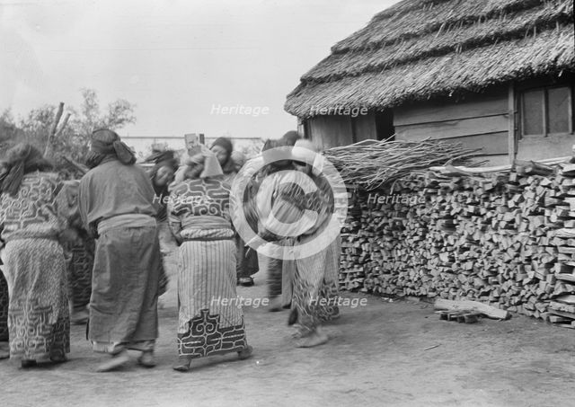 Crane dance of the Ainu women, 1908. Creator: Arnold Genthe.