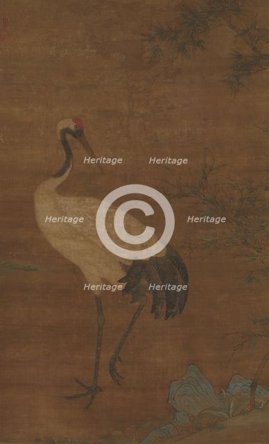 Crane in a bamboo grove, 14th-early 15th century. Creator: Unknown.