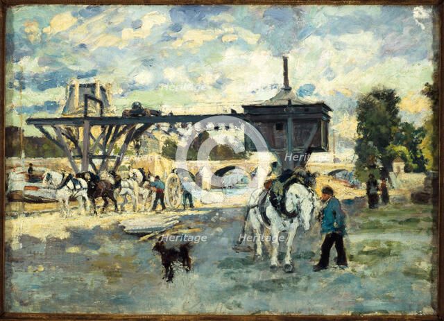 Crane on the Seine at Pont Royal, c1880. Creator: Unknown.