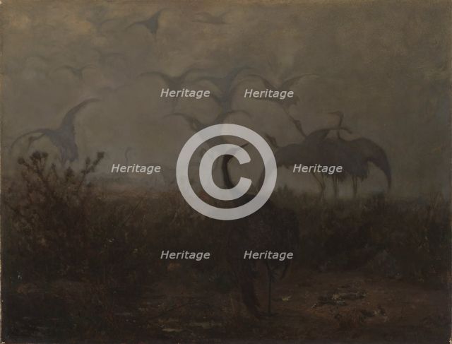 Cranes, 1870. Creator: Jozef Chelmonski.