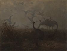Cranes, 1870. Creator: Jozef Chelmonski