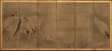 Cranes and chrysanthemums, Momoyama or Edo period, 1568-1868. Creator: Sôtatsu