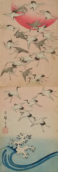 Cranes. Creator: Hiroshige, Utagawa (1797-1858)