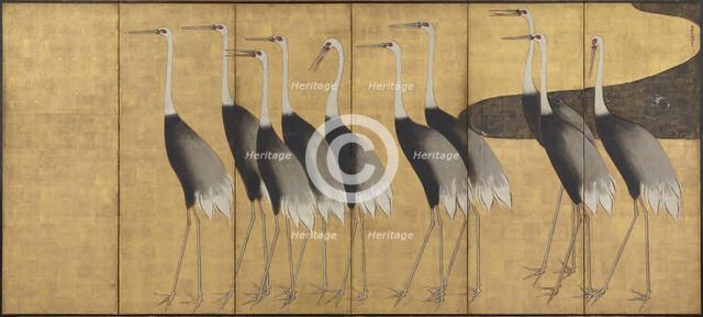 Cranes, End of 17th-Early 18th cen. Creator: Korin, Ogata (1658-1716).