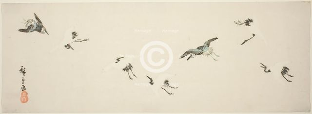 Cranes in flight, n.d. Creator: Ando Hiroshige.