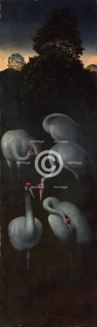 Cranes (The reverse of a Panel from a Triptych), c. 1480. Artist: Memling, Hans (1433/40-1494)