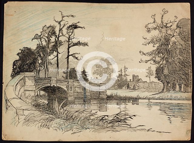 Cranford Park Bridge, Hillingdon, London, 1892-1933 Artist: Charles George Harper.