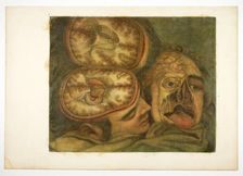 Cranial Dissection, plate five from Anatomy of the Head, in Printed Paintings, 1748. Creator: Jacques Fabian Gautier Dagoty