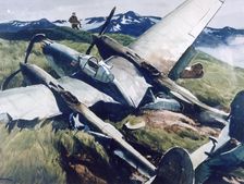 Crash Landing, Aleutians 1943. Artist: Ogden Minton Pleissner