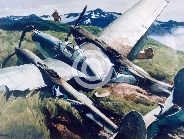'Crash Landing, Aleutians', 1943. Artist: Ogden Minton Pleissner