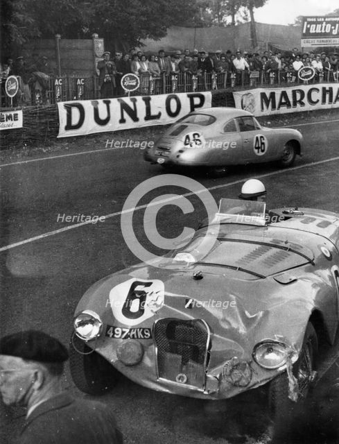 Crashed Talbot Lago of Andre Chambas, Le Mans 24 Hour Race, France, 1953. Creator: Unknown.