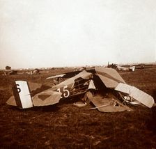 Crashed plane, c1914-c1918