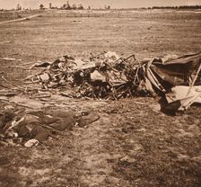 Crashed plane, Sainte-Marie-à-Py, northern France, c1914-c1918