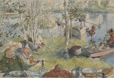 Crayfishing. From A Home (26 watercolours), c19th century. Creator: Carl Larsson