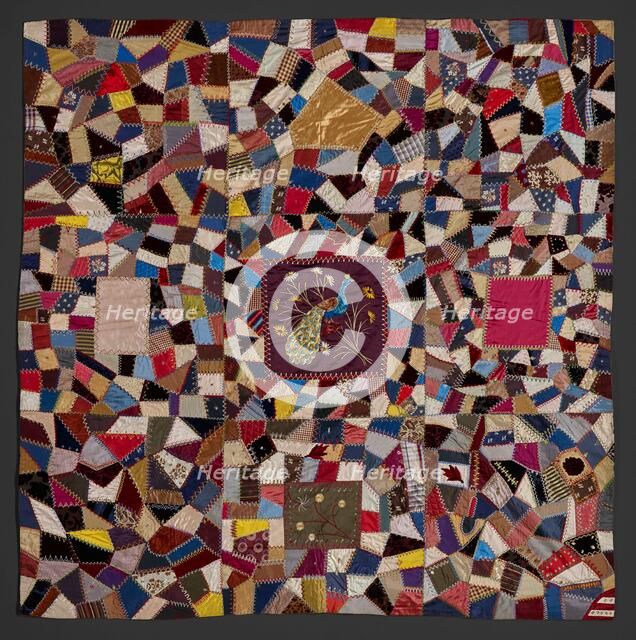 Crazy Quilt, 1886. Creator: Elizabeth Fachmann.