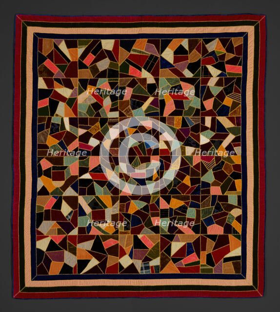 Crazy Quilt, about 1880. Creator: Martha A. Youmans.