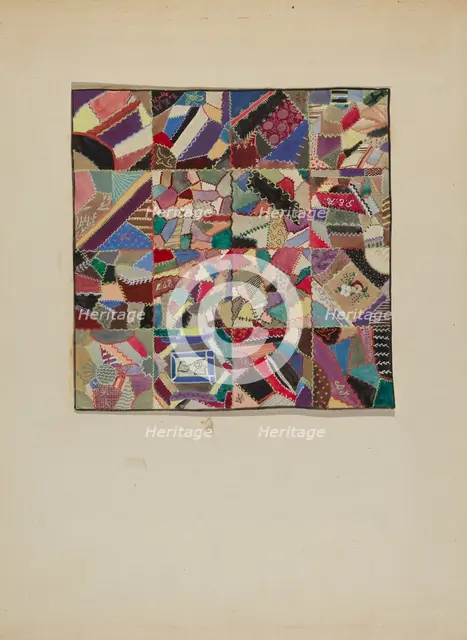 Crazy Quilt, c. 1936. Creator: Evelyn Bailey.