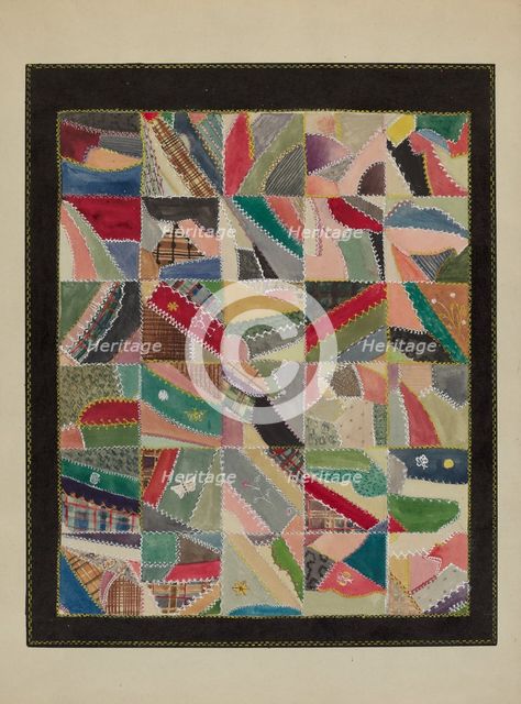 Crazy Quilt, c. 1936. Creator: Lena Nastasi.