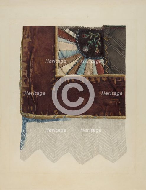 Crazy Quilt: Detail, c. 1942. Creator: Esther Molina.