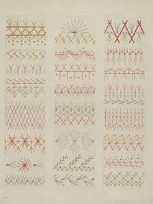 Crazy Quilt (Stitches), c. 1937. Creator: William Kieckhofel