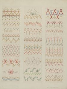Crazy Quilt (Stitches), c. 1937. Creator: William Kieckhofel
