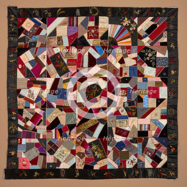 Crazy Quilt Top, about 1890. Creator: Unknown.