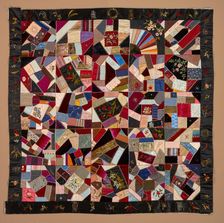 Crazy Quilt Top, about 1890. Creator: Unknown