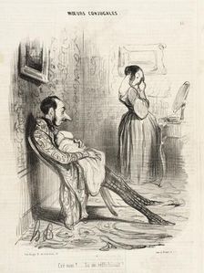 Cré nom!...Si on réfléchissait!.., 1839. Creator: Honore Daumier