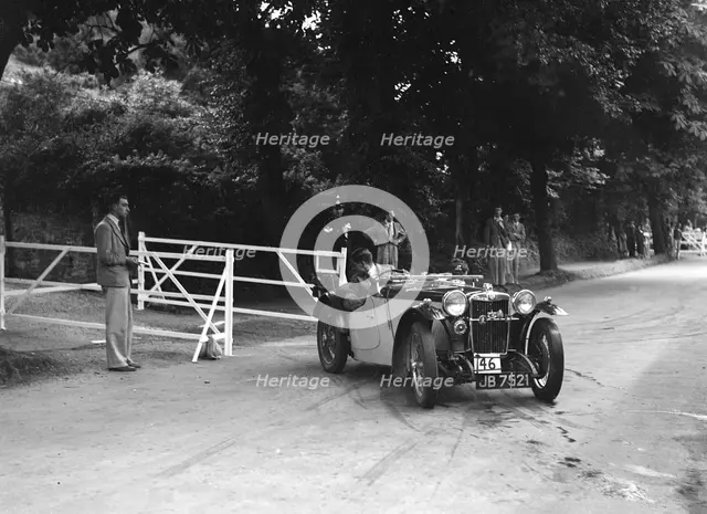 Cream Cracker Team MG PB of CAN May competing at the MCC Torquay Rally, July 1937. Artist: Bill Brunell.
