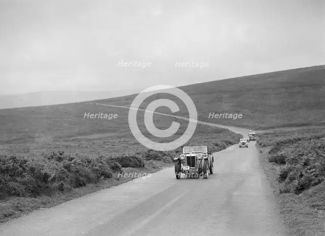 Cream Cracker Team MG PB of EJ Haesendonck competing at the MCC Torquay Rally, July 1937. Artist: Bill Brunell.