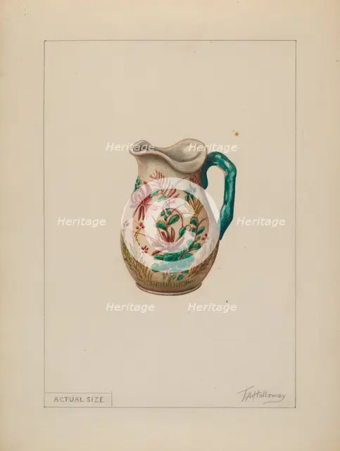 Cream Pitcher, c. 1937. Creator: Thomas Holloway.