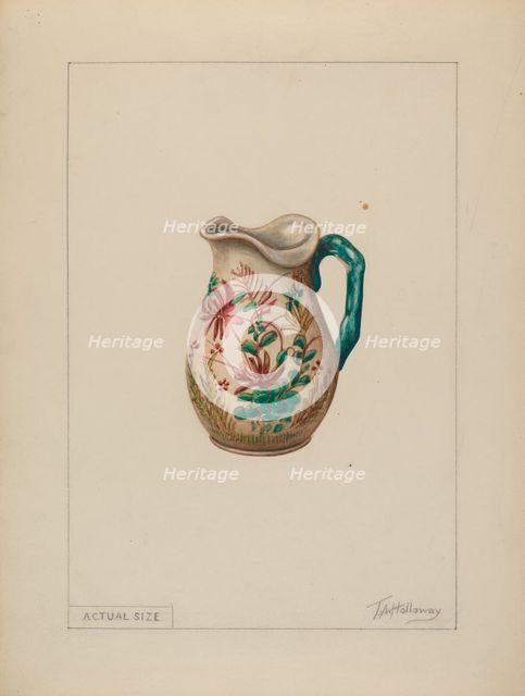 Cream Pitcher, c. 1937. Creator: Thomas Holloway.
