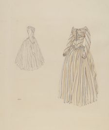 Cream Taffeta Dress, c. 1937. Creator: Arelia Arbo