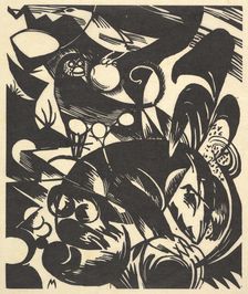 Creation I from the portfolio "New Eu..., 1914 (posthumously printed in 1921 and published in 1922). Creator: Franz Marc