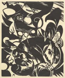 Creation I from the portfolio "New Eu..., 1914 (posthumously printed in 1921 and published in 1922). Creator: Franz Marc