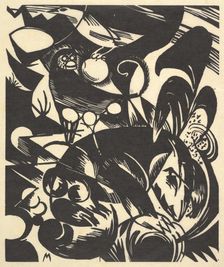 Creation I from the portfolio "New Eu..., 1914 (posthumously printed in 1921 and published in 1922). Creator: Franz Marc