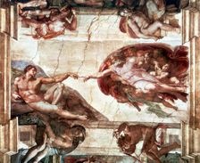 Creation of Adam 1508-1512. Artist: Michelangelo Buonarroti