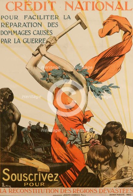 Credit National To Facilitate Repair of Damage Caused By War, 1918. Creator: Lelong; René (1871-1933).