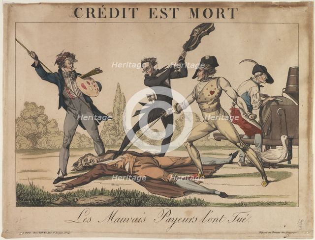 Crédit est Mort (Credit is dead), Early 19th cen.. Artist: Anonymous  