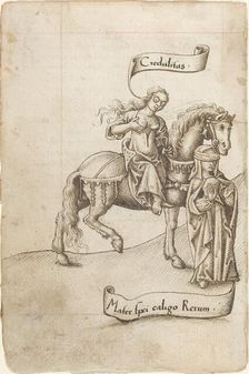 Credulity Preparing to Nurse the Mother of Hope [fol. 18 verso], c. 1512/1515. Creator: Unknown