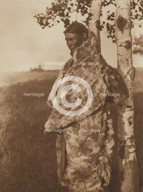 Cree Woman with Fur Robe, 1926. Creator: Edward Sheriff Curtis.